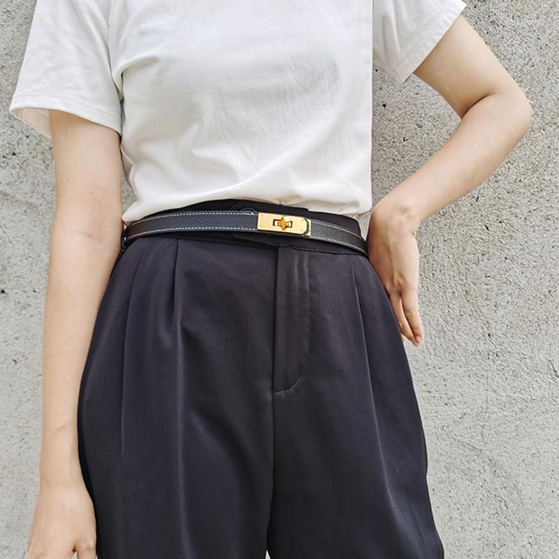 Belts Gold Metal Knob Buckle Women Belt Classical Thin PU Leather All-Match Waist Strap Lady Dress Jeans Decorative Waistband, Black
Belts Gold Metal Knob Buckle Women Belt Classical Thin PU Leather All-Match Waist Strap Lady Dress Jeans Decorative Waistband, Black