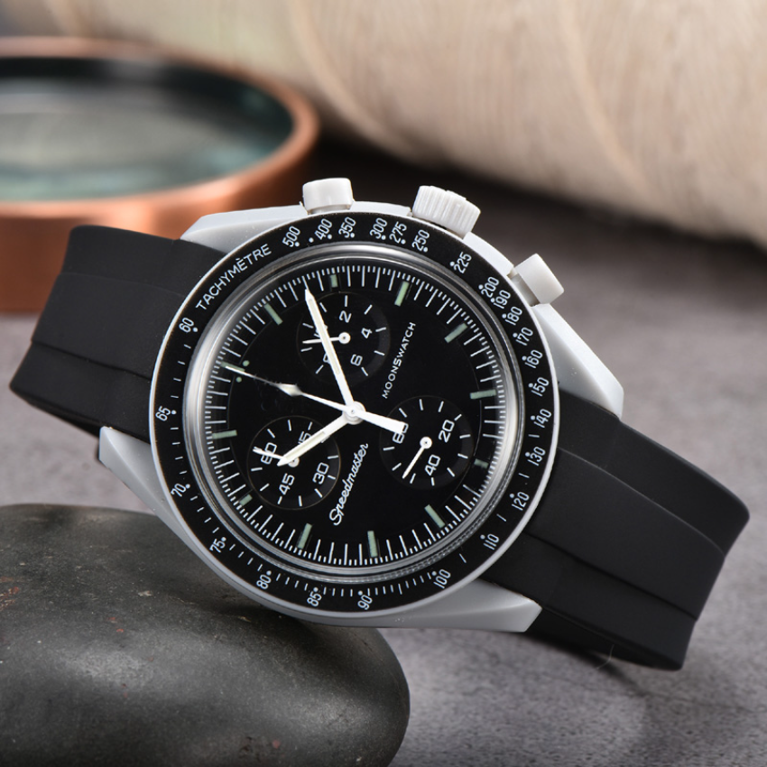 Plastic Moon Mens Watches Full Function Quarz Chronograph Watch Mission To Mercury 42mm Luxury Watch Edition Master Wristwatches rubber straps o3, 01
Plastic Moon Mens Watches Full Function Quarz Chronograph Watch Mission To Mercury 42mm Luxury Watch Edition Master Wristwatches rubber straps o3, 01
