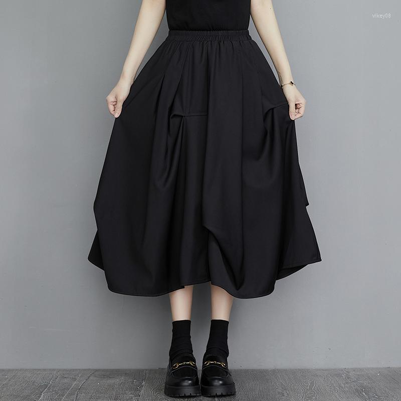 Skirts Japanese Style Irregular Design Folds Dark Black Chic Girls Streetwear Fashion Summer High Waist Women Casual Midi
Skirts Japanese Style Irregular Design Folds Dark Black Chic Girls Streetwear Fashion Summer High Waist Women Casual Midi