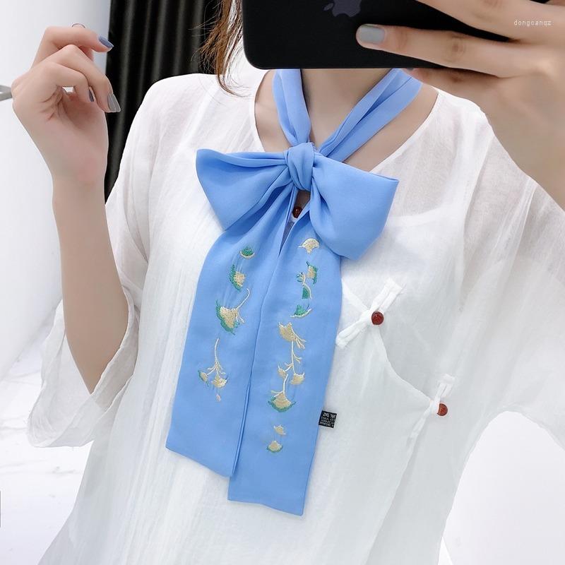 Scarves Nostalgia Woman Scarf Multi-Colored Silk Hand Embroidery Long Ribbon Narrow Bufanda Mujer Knitted Shawl Gift
Scarves Nostalgia Woman Scarf Multi-Colored Silk Hand Embroidery Long Ribbon Narrow Bufanda Mujer Knitted Shawl Gift
