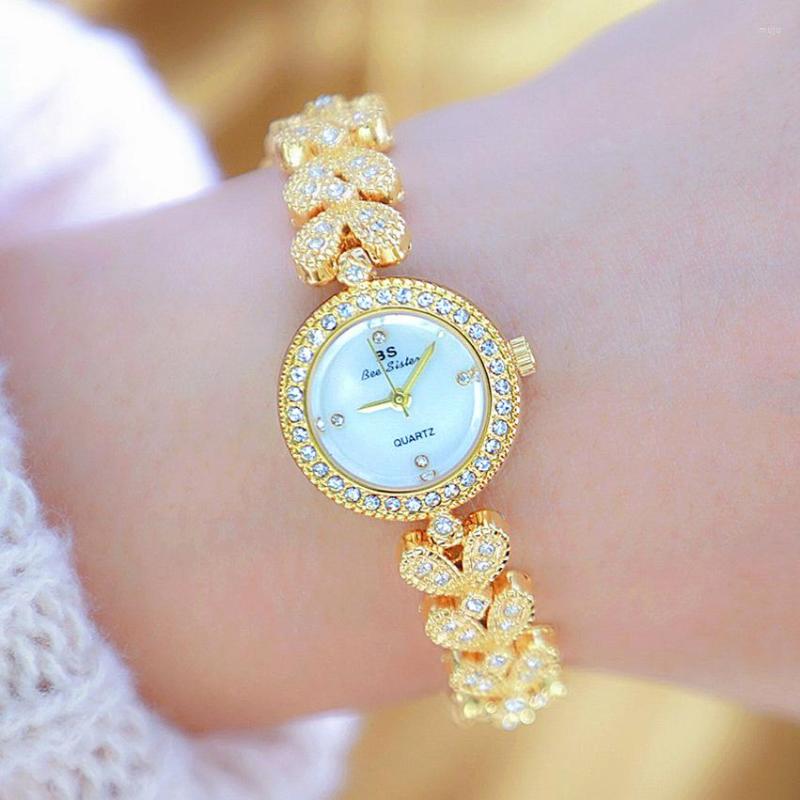 Wristwatches 2023 BS Women's Watch Stainless Full Diamond Original Lady Wrist Gold Bracelet Waterproof Quartz Small Dial Women, 1506-silver gold
Wristwatches 2023 BS Women's Watch Stainless Full Diamond Original Lady Wrist Gold Bracelet Waterproof Quartz Small Dial Women, 1506-silver gold