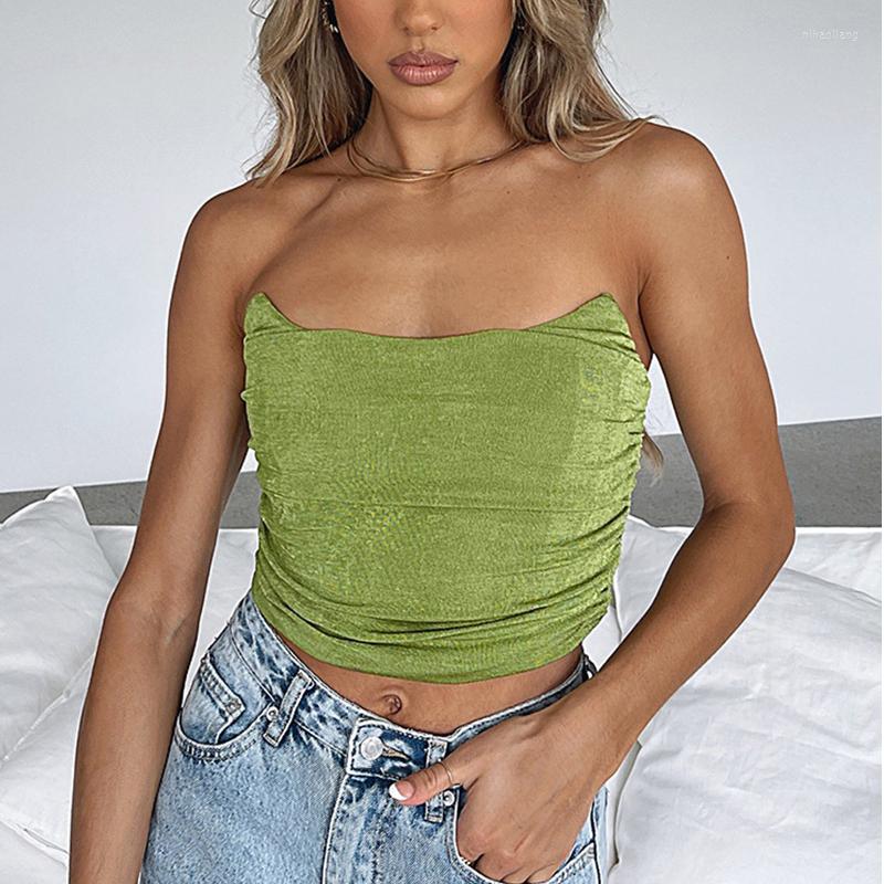 Women' Tanks Sexy Pleated Bandeau Vest Solid Color Women Sleeveless Off Shoulder Backless Slim Corset Crop Tops Summer Club Streetwear 2023, Black
Women' Tanks Sexy Pleated Bandeau Vest Solid Color Women Sleeveless Off Shoulder Backless Slim Corset Crop Tops Summer Club Streetwear 2023, Black