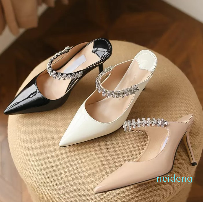 Classic London Sandals Designer High Heel Luxury women shoes with Crystal Strap Slides Stiletto Heels Wedding Party Slippers sandal Summer Indoor Outdoor Slide, No.4- ballet pink patent heel
Classic London Sandals Designer High Heel Luxury women shoes with Crystal Strap Slides Stiletto Heels Wedding Party Slippers sandal Summer Indoor Outdoor Slide, No.4- ballet pink patent heel
