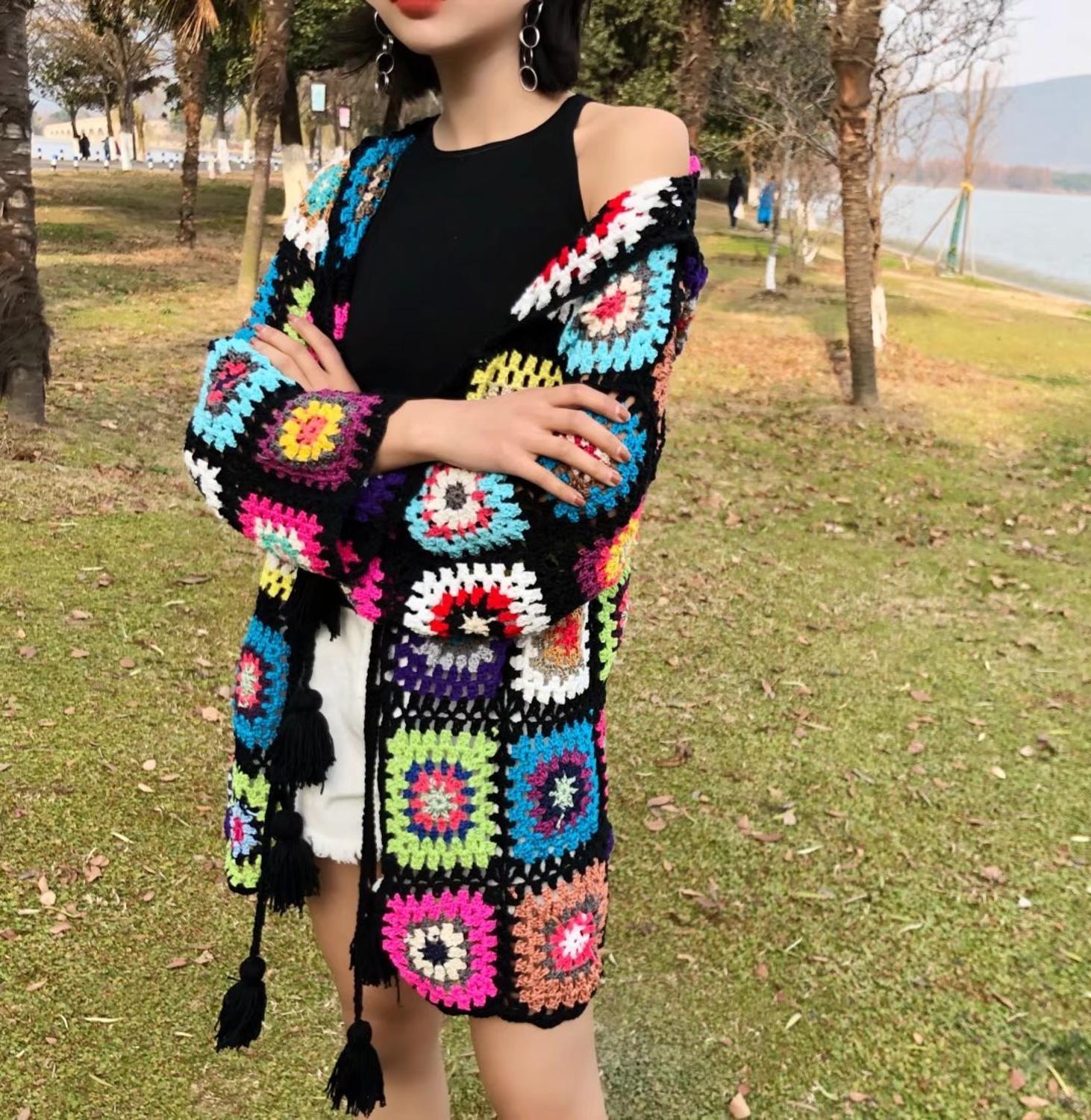 Women' Knits Tees Spring Cardigans Colorful Knitted Flower Hooded Poncho Open Stitch Long 230202, Multi
Women' Knits Tees Spring Cardigans Colorful Knitted Flower Hooded Poncho Open Stitch Long 230202, Multi
