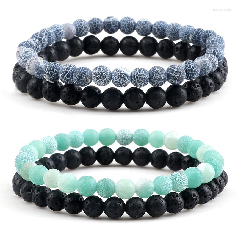 Strand Couple Bracelet Set Natural Black Lava Stone Beads Volcanic Rock Weathered Bangle Women Men Wrist Jewelry 6mm
Strand Couple Bracelet Set Natural Black Lava Stone Beads Volcanic Rock Weathered Bangle Women Men Wrist Jewelry 6mm