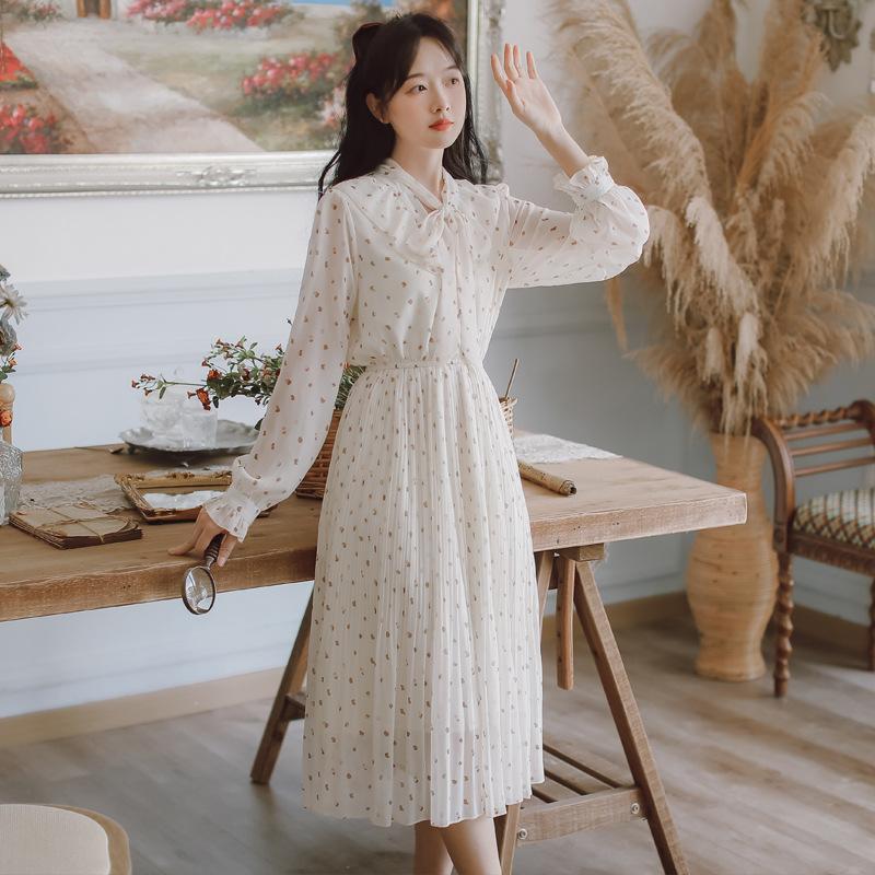 Casual Dresses 2023 Autumn Winter Vintage Polka Dot Women Dress Polyester O-Neck Long Sleeve Belt Sweet Style, Apricot
Casual Dresses 2023 Autumn Winter Vintage Polka Dot Women Dress Polyester O-Neck Long Sleeve Belt Sweet Style, Apricot
