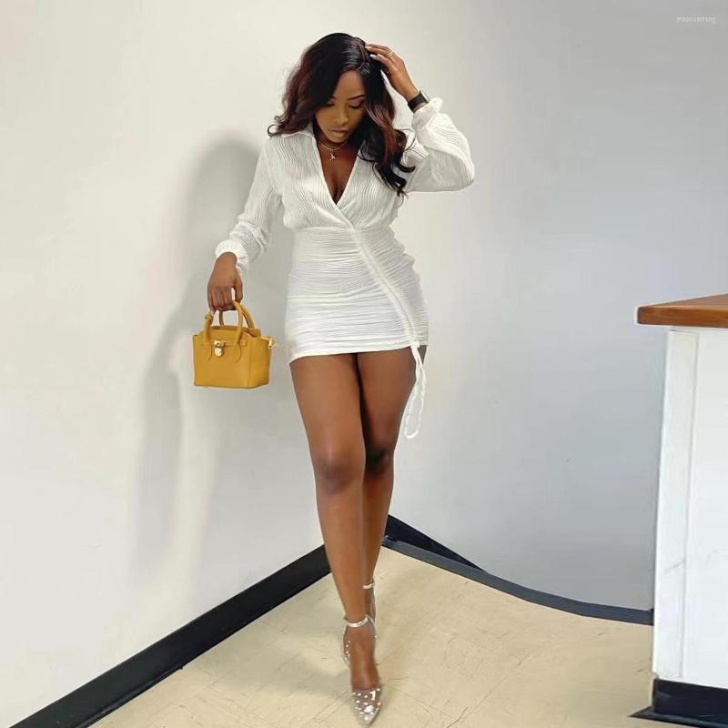 Casual Dresses 2023 Autumn White Young Sexy High-end Drawstring Style Sweet Overalls V-Neck Full Sleeve Women Short Pencil Dress
Casual Dresses 2023 Autumn White Young Sexy High-end Drawstring Style Sweet Overalls V-Neck Full Sleeve Women Short Pencil Dress