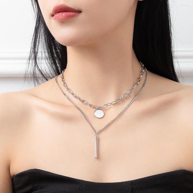 Chains Double Layer Hollow One-Piece Steel Titanium Necklace English Letter Circular For Men And Women
Chains Double Layer Hollow One-Piece Steel Titanium Necklace English Letter Circular For Men And Women