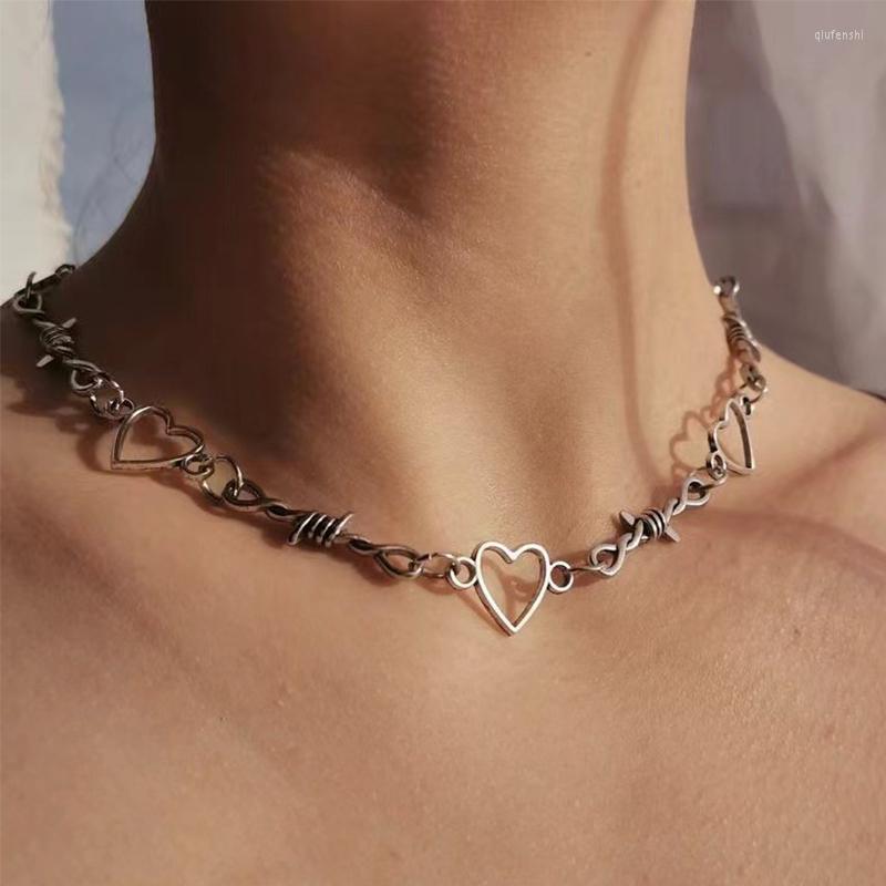 Choker Korean Style Punk Rock Heart Necklace For Women Hip Hop Thorns Chains Aesthetic Kpop Girl Necklaces Jewelry Accessories
Choker Korean Style Punk Rock Heart Necklace For Women Hip Hop Thorns Chains Aesthetic Kpop Girl Necklaces Jewelry Accessories