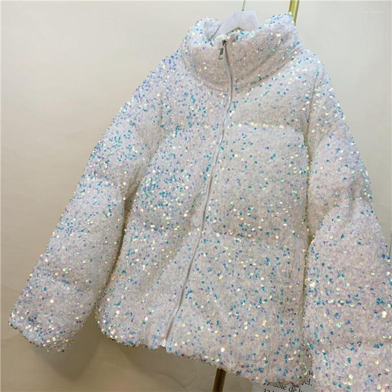 Women's Down 2023 Short Winter Parkas Loose Warm Thickening Sequin Cotton Jacket Woman Fashion Coat Streetwear Outwear, Black
Women's Down 2023 Short Winter Parkas Loose Warm Thickening Sequin Cotton Jacket Woman Fashion Coat Streetwear Outwear, Black