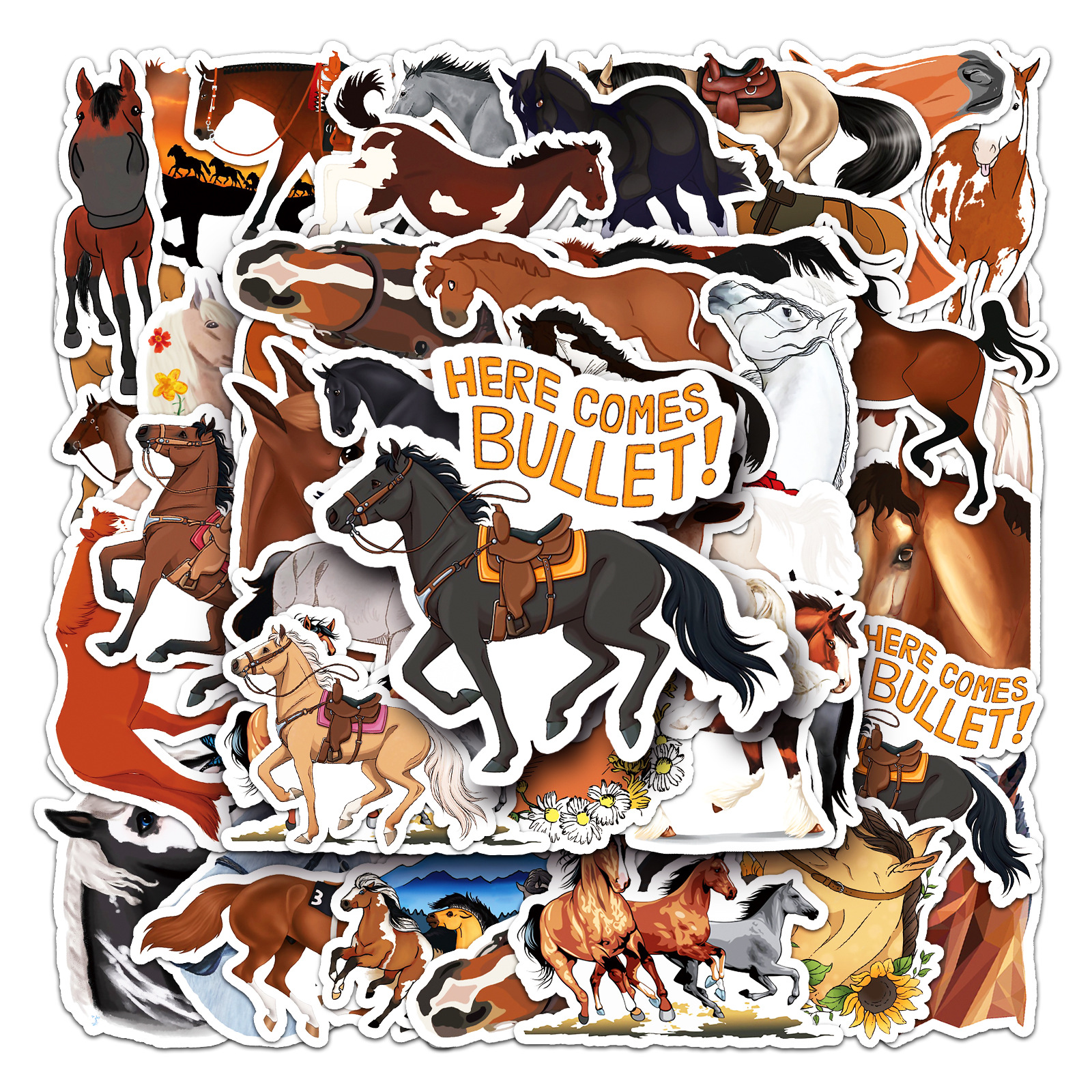 50 PCS Water Bottle Stickers for Kids Girls Teens Vinyl Vsco Waterproof Cute Aesthetic Stickers TZ-M-531 horse, Multi colors
50 PCS Water Bottle Stickers for Kids Girls Teens Vinyl Vsco Waterproof Cute Aesthetic Stickers TZ-M-531 horse, Multi colors
