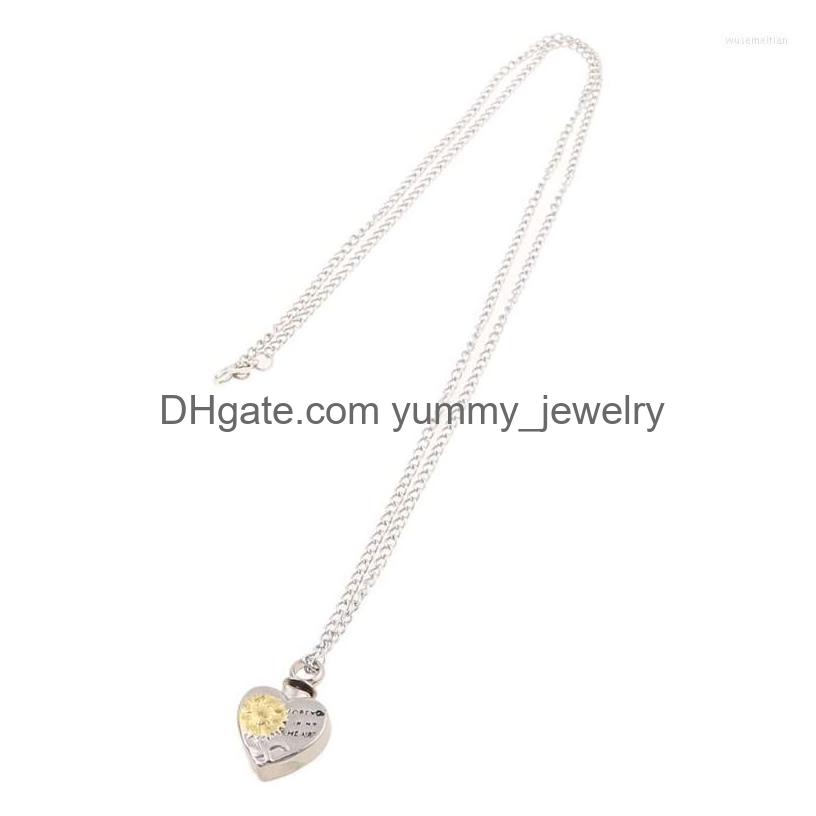 Pendant Necklaces Sunflower Heart Shape Cremation Urn Necklace For Ashes Charm Foreve Love In My Memorial Jewelry X4Ya Drop Delivery Dhfnt
Pendant Necklaces Sunflower Heart Shape Cremation Urn Necklace For Ashes Charm Foreve Love In My Memorial Jewelry X4Ya Drop Delivery Dhfnt