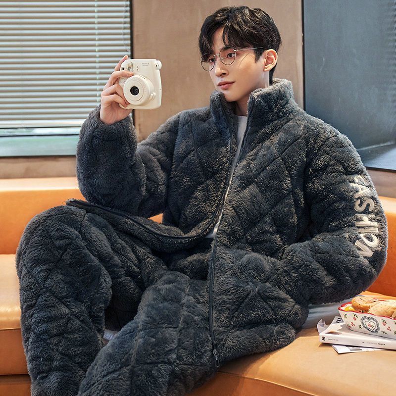 Men's Sleepwear Thickened Coral Fleece Men Pajamas Set PLUS SIZE Winter Warm Flannel Pijamas Suit Nightwear Loose Casual Lounge Wear 230202, Pajamas set 19
Men's Sleepwear Thickened Coral Fleece Men Pajamas Set PLUS SIZE Winter Warm Flannel Pijamas Suit Nightwear Loose Casual Lounge Wear 230202, Pajamas set 19
