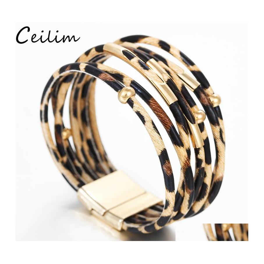 Link Chain Bohemian Leopard Leather Bracelets For Women Men Trendy Bracelet Bangles Elegant Handmade Mtilayer Wrap Wide Wristband D Otqho
Link Chain Bohemian Leopard Leather Bracelets For Women Men Trendy Bracelet Bangles Elegant Handmade Mtilayer Wrap Wide Wristband D Otqho
