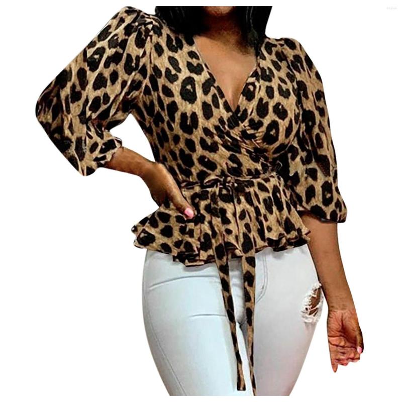 Women' T Shirts Womens Leopard Print Tops Long Sleeve V Neck Loose Casual Bandage Vintage Sexy&club Slim Tshirt For Ladies, Gray 
Women' T Shirts Womens Leopard Print Tops Long Sleeve V Neck Loose Casual Bandage Vintage Sexy&club Slim Tshirt For Ladies, Gray