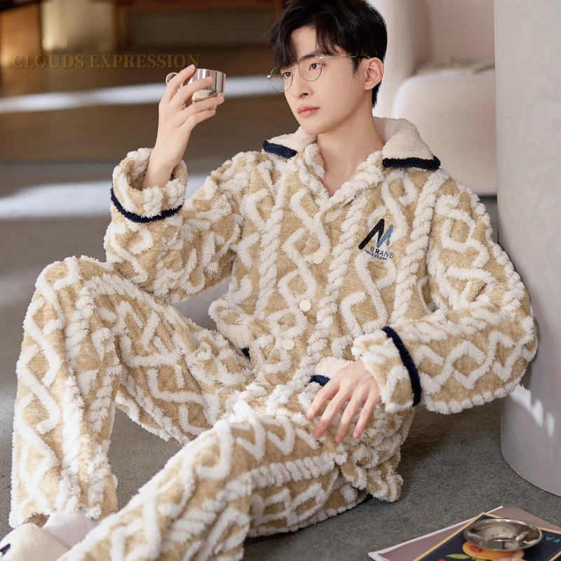 Men's Sleepwear Autumn Winter Shu Velveteen Pajamas Sets Male Coral Fleece Pijama For Men Lounge Suits Homewear Fashion 230202, M30
Men's Sleepwear Autumn Winter Shu Velveteen Pajamas Sets Male Coral Fleece Pijama For Men Lounge Suits Homewear Fashion 230202, M30