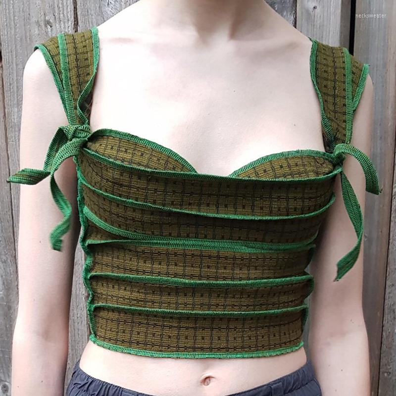 Women' Tanks Women' Tube Top Casual Tank Tops Summer Camis Contrast Color Side Bandages Sleeveless T-shirt For Streetwear Club Wear, Green
Women' Tanks Women' Tube Top Casual Tank Tops Summer Camis Contrast Color Side Bandages Sleeveless T-shirt For Streetwear Club Wear, Green