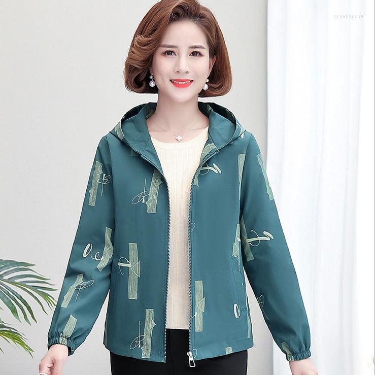 Women's Jackets Middle-Aged Women Spring Autumn Zipper Jacket Tops Print Long Sleeve Hooded Casual Coat For Mother Outerwear, Blue hx
Women's Jackets Middle-Aged Women Spring Autumn Zipper Jacket Tops Print Long Sleeve Hooded Casual Coat For Mother Outerwear, Blue hx