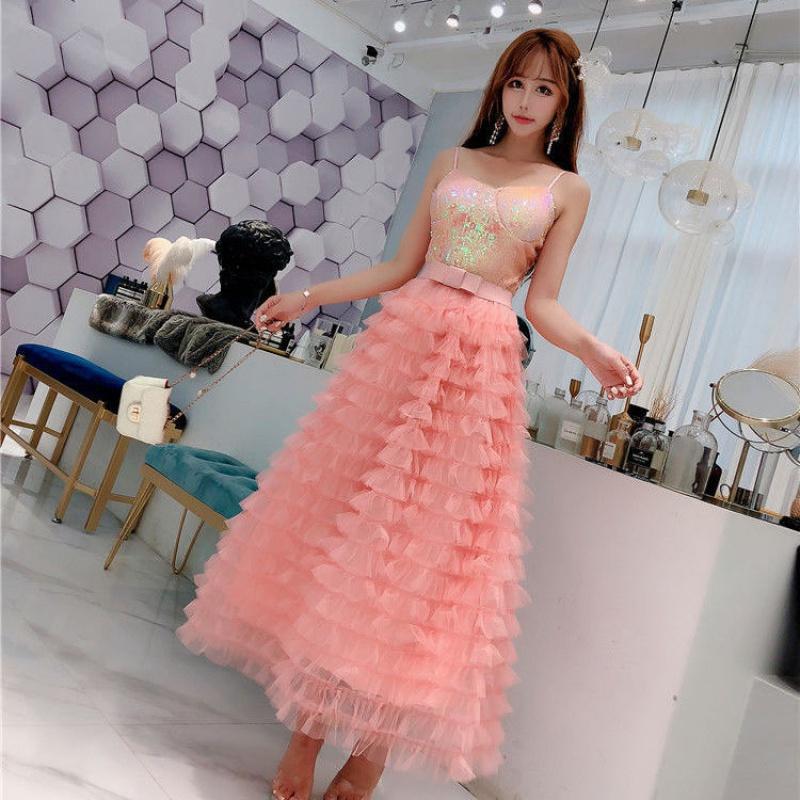 Skirts Pleated Maxi Skirt Women Spring Autumn High Waist Bowknot Pink Cake Long Female Fashion Mesh Falda Femme
Skirts Pleated Maxi Skirt Women Spring Autumn High Waist Bowknot Pink Cake Long Female Fashion Mesh Falda Femme