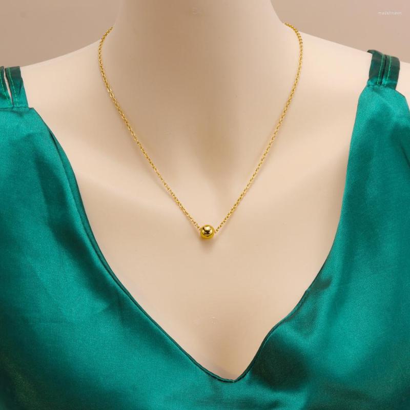 Chains Simple 18K Gold Plated Stainless Steel Bead Necklace Women Men Jewelry Lucky Round Wholesale
Chains Simple 18K Gold Plated Stainless Steel Bead Necklace Women Men Jewelry Lucky Round Wholesale