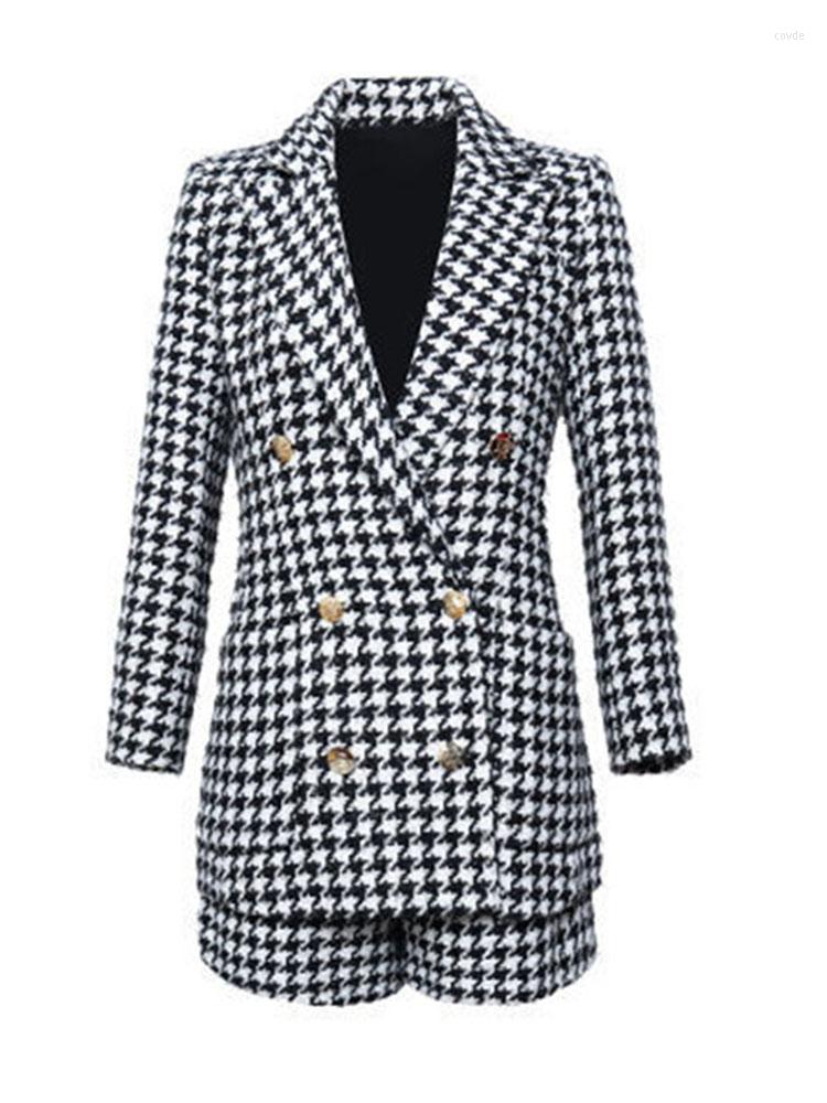 Women' Tracksuits Streetwear Loose 2 Pieces Suit Tweed Blazer Jacket Coat And Shorts Set Plaid Two Piece Mini, Black
Women' Tracksuits Streetwear Loose 2 Pieces Suit Tweed Blazer Jacket Coat And Shorts Set Plaid Two Piece Mini, Black