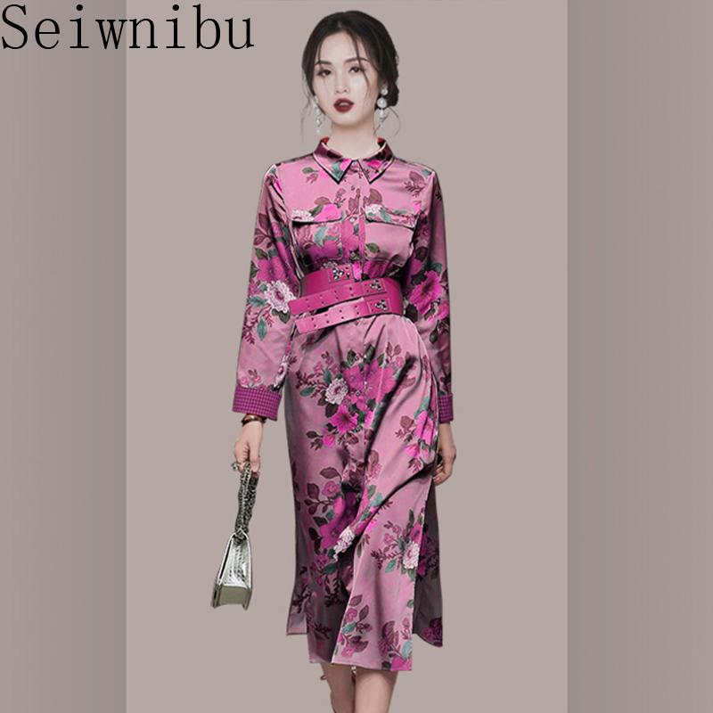 Casual Dresses Vintage Elegant England Style Purple Flower Midi Dress Women Lady Office Work Vestidos Lapel Neck, Picture color
Casual Dresses Vintage Elegant England Style Purple Flower Midi Dress Women Lady Office Work Vestidos Lapel Neck, Picture color