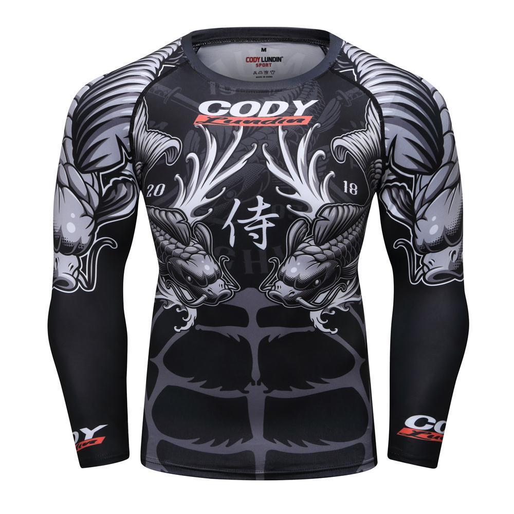 Outdoor Shirts MMA T shirt Mens Rashguard Jiu Jitsu Bjj T shirt Long Sleeve Fitness Muay Thai Boxing Sport Sweater Mma Rashguard Boxing Jersey 230203