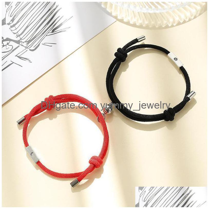 Charm Bracelets 2Pcs/Set Paired Magnetic Bracelet Handmade Sun Moon Graved Lovers Braclet For Women Men Love Brazalete Jewelry Pseir Dhboe
Charm Bracelets 2Pcs/Set Paired Magnetic Bracelet Handmade Sun Moon Graved Lovers Braclet For Women Men Love Brazalete Jewelry Pseir Dhboe