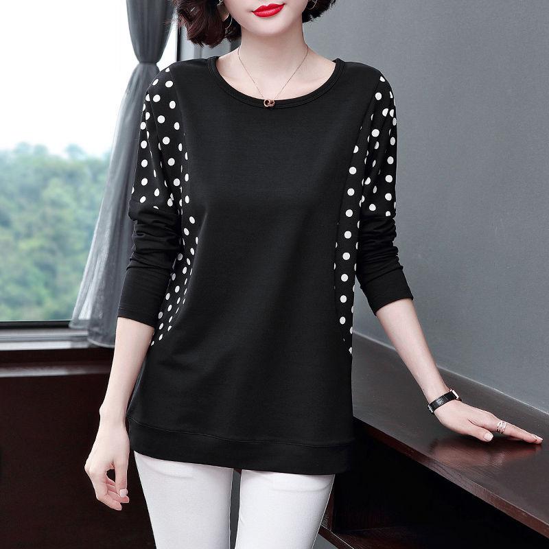 Women's T Shirts Cotton 3XL 4XL Long-sleeved Women Loose 2023 Spring And Autumn Mother's Mid-length Bottoming Shirt TopWomen', Black
Women's T Shirts Cotton 3XL 4XL Long-sleeved Women Loose 2023 Spring And Autumn Mother's Mid-length Bottoming Shirt TopWomen', Black