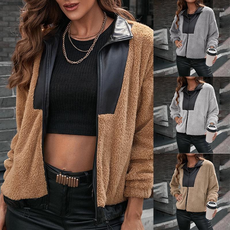 Women's Trench Coats Full Zipper Long Sleeve Patchwork Leather Coat Elegant Fashion Fleece Jacket For Women Spring/Autumn Stand-Up Ladies To, Khaki
Women's Trench Coats Full Zipper Long Sleeve Patchwork Leather Coat Elegant Fashion Fleece Jacket For Women Spring/Autumn Stand-Up Ladies To, Khaki