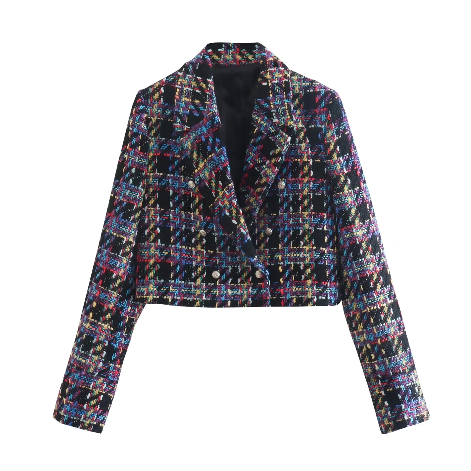 Women' Suits Blazers Xitimeao Women Spring Autumn Fashion Double Breasted Tweed Check Suit Coat Vintage Long Sleeve Short Outerwear 230203, Black
Women' Suits Blazers Xitimeao Women Spring Autumn Fashion Double Breasted Tweed Check Suit Coat Vintage Long Sleeve Short Outerwear 230203, Black