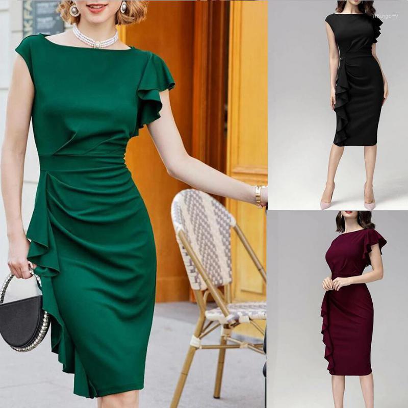 Party Dresses 2023 Summer Solid Color Office Ladies Short-sleeved Robe Femme Elegant Ruffled Slim Fit Sexy Bag Hip And Knee Dress 2xl, Black
Party Dresses 2023 Summer Solid Color Office Ladies Short-sleeved Robe Femme Elegant Ruffled Slim Fit Sexy Bag Hip And Knee Dress 2xl, Black