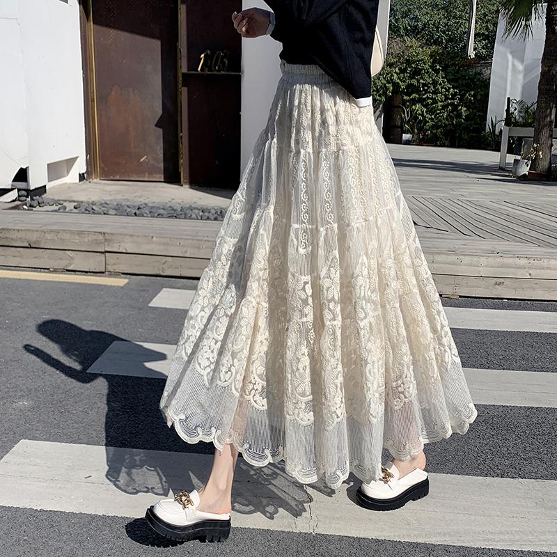 Skirts Autumn And Winter Embroidered Lace Elastic Waist Skirt Women's High-Waisted Large-Swing Tutu Loose Versatile Tempe, Black
Skirts Autumn And Winter Embroidered Lace Elastic Waist Skirt Women's High-Waisted Large-Swing Tutu Loose Versatile Tempe, Black