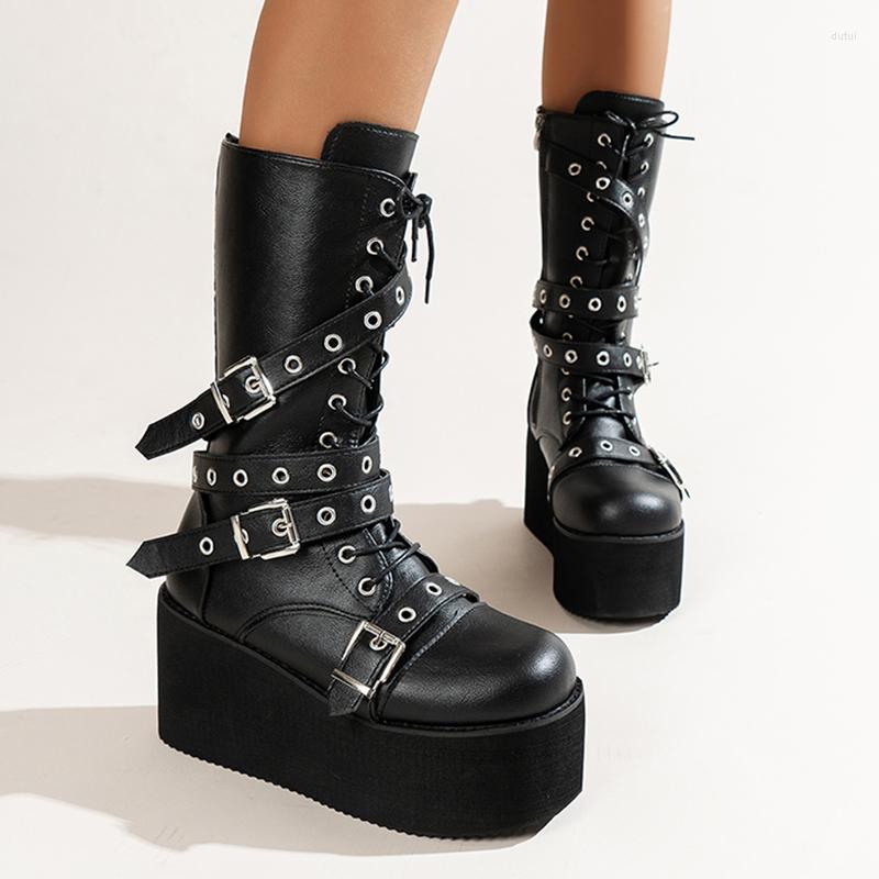 Boots Punk Metal Buckle Platfom Ankle Women 2023 Autumn PU Leather Chunky Heels Gothic Shoes Woman Thick Bottom Motorcycle Botas, Black
Boots Punk Metal Buckle Platfom Ankle Women 2023 Autumn PU Leather Chunky Heels Gothic Shoes Woman Thick Bottom Motorcycle Botas, Black