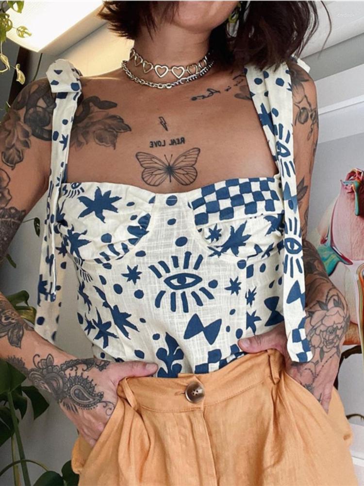 Women' Tanks Y2K Print Bow Tie Bandage Crop Tops Women 2023 Summer Sexy Sleeveless Cami Elegant Lace Up Corset Top Oufits Casual Streetwear, Blue
Women' Tanks Y2K Print Bow Tie Bandage Crop Tops Women 2023 Summer Sexy Sleeveless Cami Elegant Lace Up Corset Top Oufits Casual Streetwear, Blue