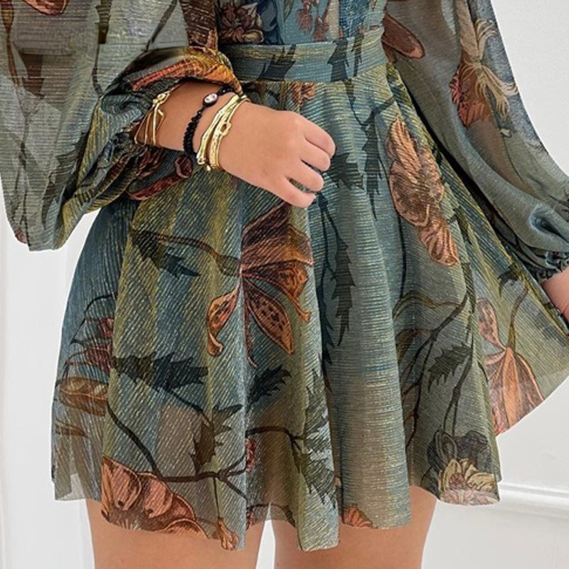 Casual Dresses Plus size Women Chic Round Frill Hemneck Mesh Puff Sleeve Mini Party Dress Length Style Lengthcm Pattern 230203