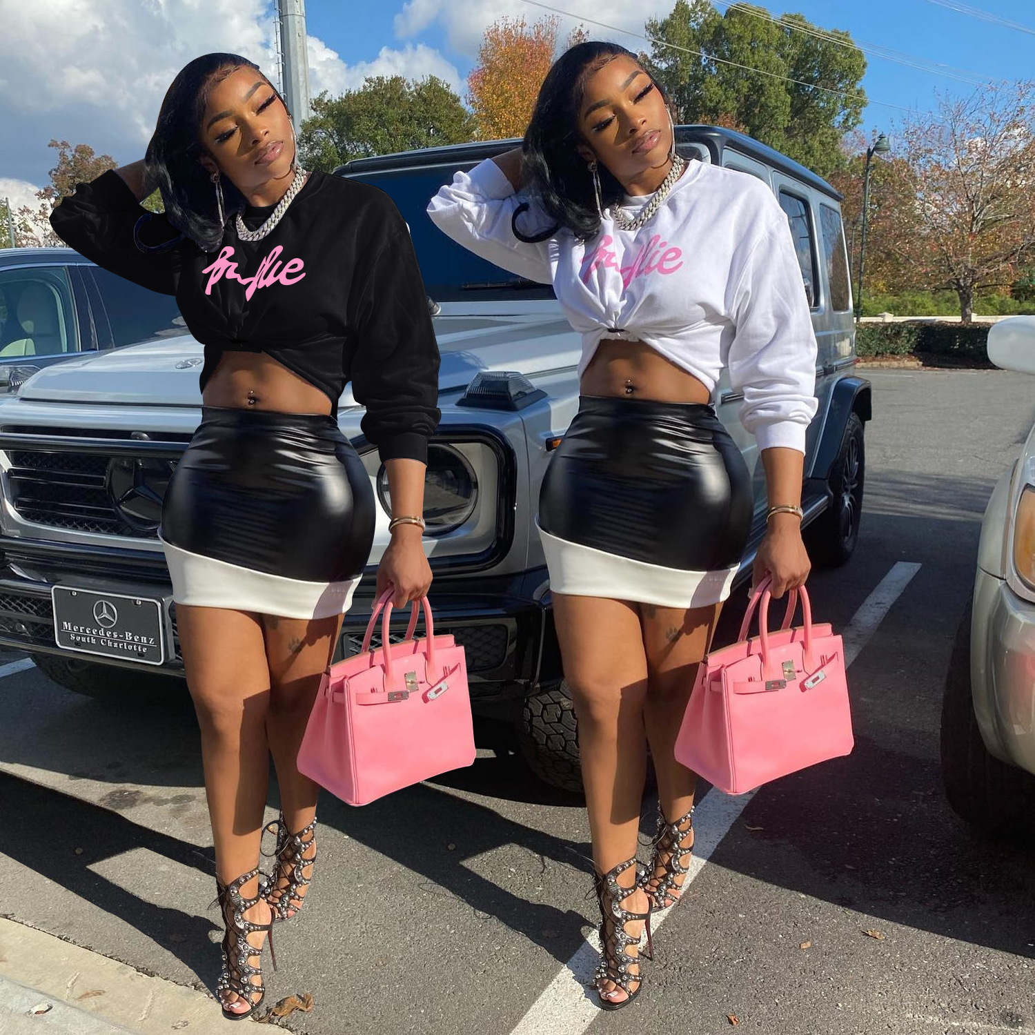 Two Piece Dress European and American Fashion Women' Spring and Autumn Mini Skirt Suit Hoodie Splicing Leather Skirt Two-piece Set, Aspic
Two Piece Dress European and American Fashion Women' Spring and Autumn Mini Skirt Suit Hoodie Splicing Leather Skirt Two-piece Set, Aspic