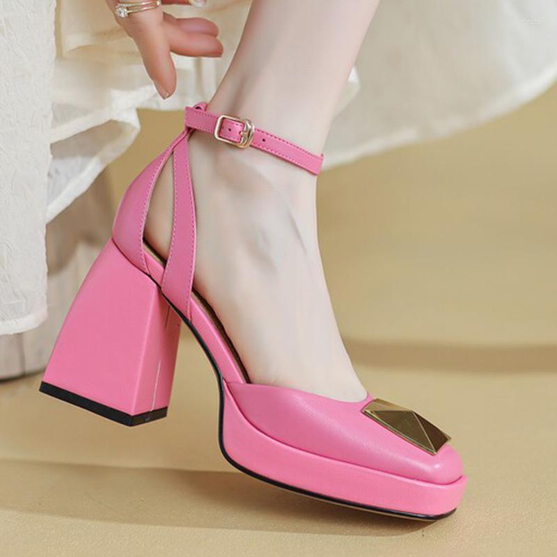 Sandals Rivet Square Toe High Heels Female Pumps Summer Slingback Thick Bottom Shoes Women Fashion Buckle Strap Zapatos Mujer, Picture shown
Sandals Rivet Square Toe High Heels Female Pumps Summer Slingback Thick Bottom Shoes Women Fashion Buckle Strap Zapatos Mujer, Picture shown