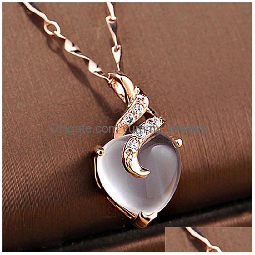 Pendant Necklaces Charm Heartshaped Opal Pendants Rose Gold Chain White Crystal Necklace Gracef Bijoux Femme Gift For Drop Delivery J Dh7Z6
Pendant Necklaces Charm Heartshaped Opal Pendants Rose Gold Chain White Crystal Necklace Gracef Bijoux Femme Gift For Drop Delivery J Dh7Z6