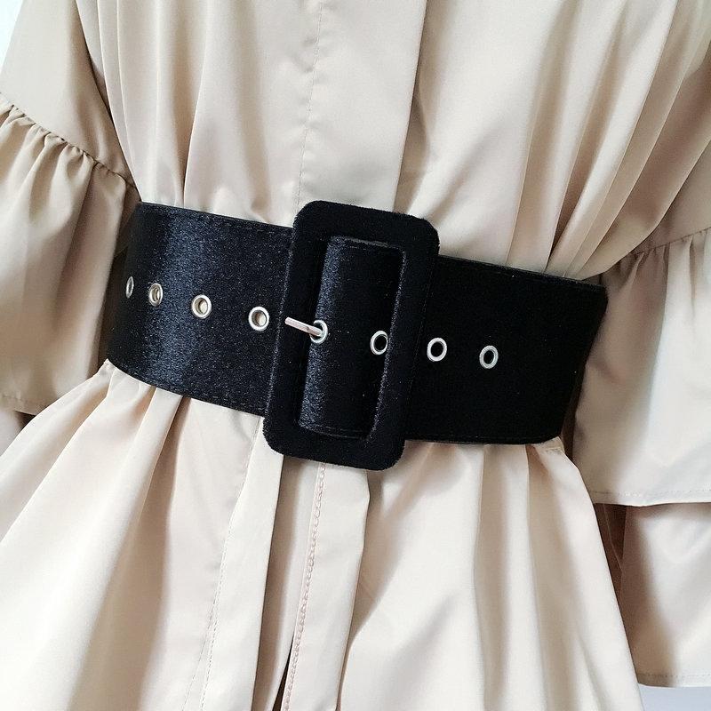 Belts Design Wide Belt Female Dress Decorate Waistband Fashion Silver Pin Buckle Velvet Party Black Flannel WomenBelts
Belts Design Wide Belt Female Dress Decorate Waistband Fashion Silver Pin Buckle Velvet Party Black Flannel WomenBelts