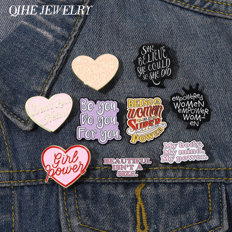 Women Girl Power Enamel Pin Brooch More Self Love Badge Quote Don't Love Heart Sweater Believe Gift Female Jewelry Accessories
Women Girl Power Enamel Pin Brooch More Self Love Badge Quote Don't Love Heart Sweater Believe Gift Female Jewelry Accessories