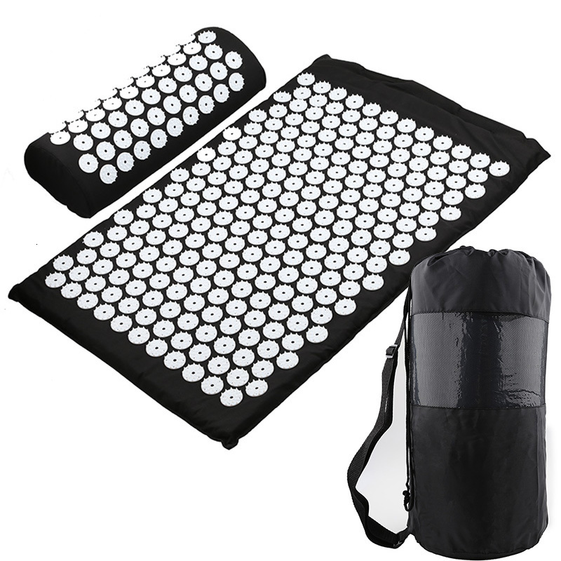 Foot Massager Acupressure Mat Head Neck Back Foot Massage Cushion Pillow Yoga Spike Mat Antistress Acupuncture pad Needle Massager 230203