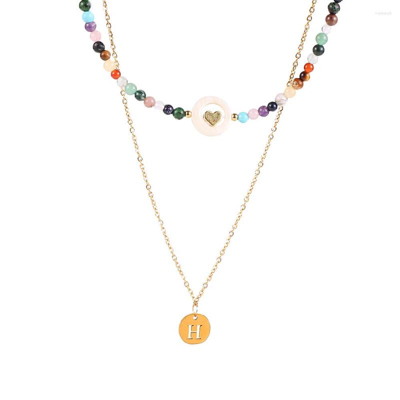 Choker Double Layer Natural Stone Beaded Initial For Women Stainless Steel Letter Love Heart Pendant Necklace Boho Chain Jewelry
Choker Double Layer Natural Stone Beaded Initial For Women Stainless Steel Letter Love Heart Pendant Necklace Boho Chain Jewelry