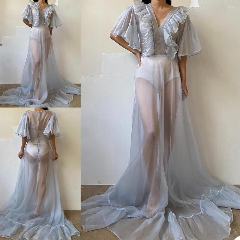 Women's Sleepwear Sexy Elegant Women Gown Custom Made Floor Length Night Robe For Po Fashion Party Prom Tulle Pajamas, Ivory
Women's Sleepwear Sexy Elegant Women Gown Custom Made Floor Length Night Robe For Po Fashion Party Prom Tulle Pajamas, Ivory