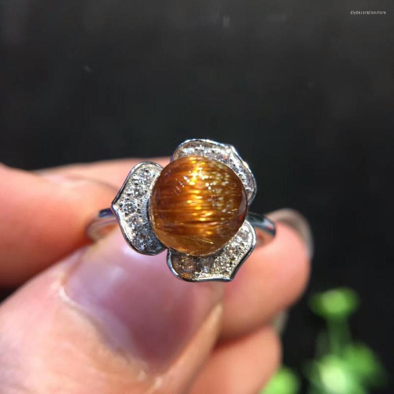 Cluster Rings Genuine Natural Copper Rutilated Quartz 8mm Bead Round Ball Ring Adjustable Size Silver Fine Jewelry Man
Cluster Rings Genuine Natural Copper Rutilated Quartz 8mm Bead Round Ball Ring Adjustable Size Silver Fine Jewelry Man