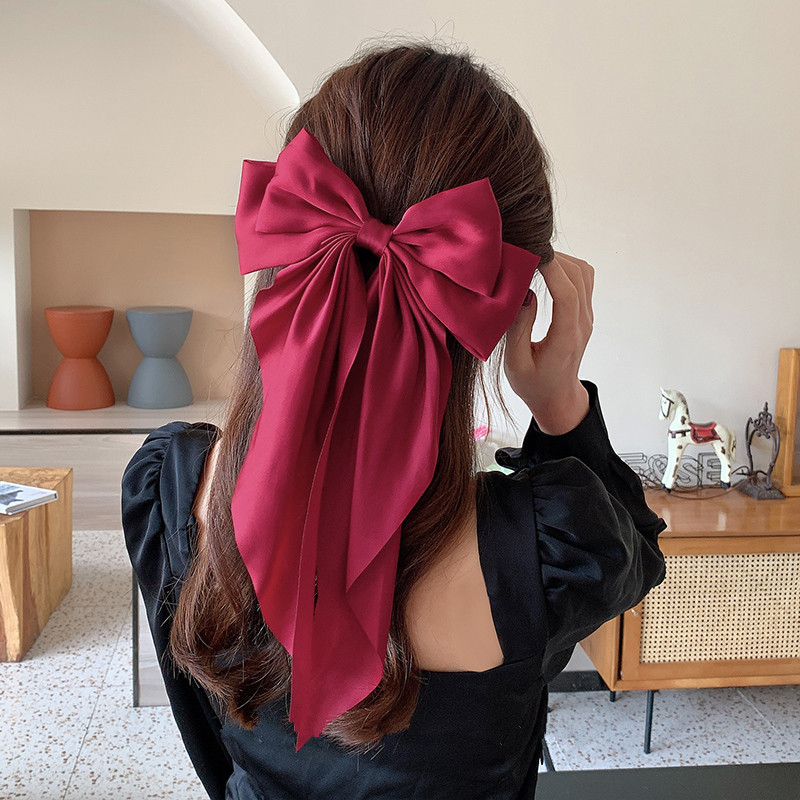 20pcs/ Women Big Bow Barrettes Girl's Satin Hairclips Long Ribbon Hair Pins Accessories For Party, Red
20pcs/ Women Big Bow Barrettes Girl's Satin Hairclips Long Ribbon Hair Pins Accessories For Party, Red