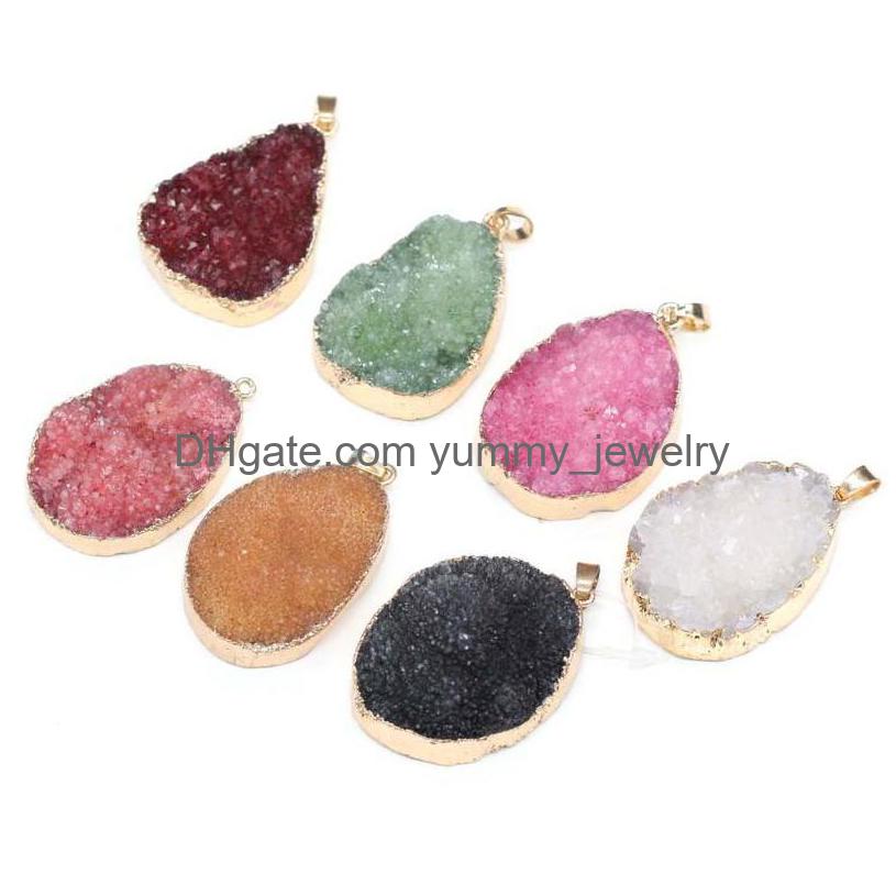 Pendant Necklaces Natural Druzy Agates Pendants Charms Golden Plated For Jewelry Making Diy Bracelets Necklace Accessories Drop Deliv Dhhed
Pendant Necklaces Natural Druzy Agates Pendants Charms Golden Plated For Jewelry Making Diy Bracelets Necklace Accessories Drop Deliv Dhhed