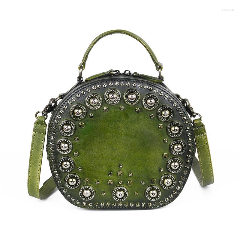 Evening Bags YourSeason Women Vintage Handmade Rivet Circular Handbags Genuine Leather Ladies 2023 Fashion Shoulder Crossbody Bag, Green
Evening Bags YourSeason Women Vintage Handmade Rivet Circular Handbags Genuine Leather Ladies 2023 Fashion Shoulder Crossbody Bag, Green