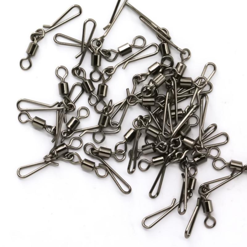 50pcs 2/4/6/8# Outdoor Swivel Rolling Snap Hook W/ Coastlock Connector For Fishihooks Fishing Accessory Hooks
50pcs 2/4/6/8# Outdoor Swivel Rolling Snap Hook W/ Coastlock Connector For Fishihooks Fishing Accessory Hooks