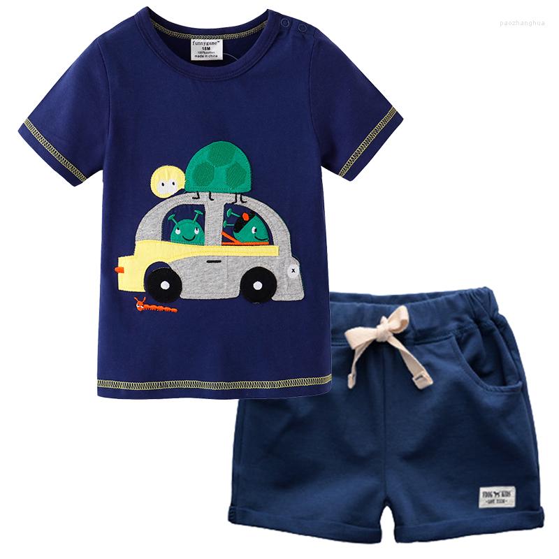 Clothing Sets BINIDUCKLING Cartoon Car Design Kids Boys Clothes Set 2PCS Short-Sleeves T-Shirt Shorts Outfit For Children
Clothing Sets BINIDUCKLING Cartoon Car Design Kids Boys Clothes Set 2PCS Short-Sleeves T-Shirt Shorts Outfit For Children